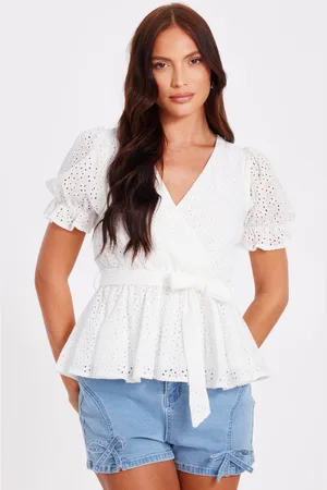 Quiz Embroidered Peplum Top