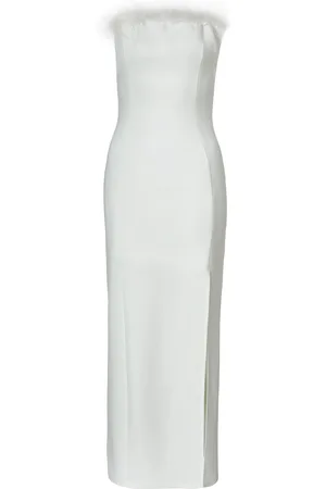 Quiz Feather Trim Midaxi Dress