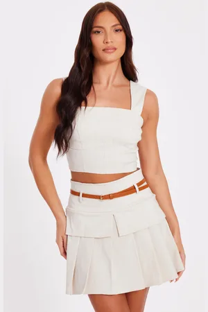 Quiz Linen Crop Top