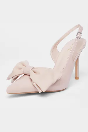 Quiz Faux Leather Bow Court Heels