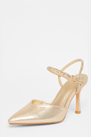 Quiz Diamante Strap Court Heels