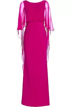 Teri Jon by Rickie Freeman Women Wedding Dresses - Scuba Gown Chiffon Overlay Dress
