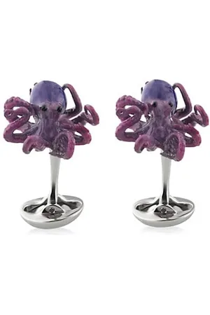 Fils Unique Purple Octopus Sterling Cufflinks