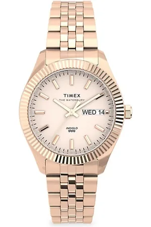 Timex Women Bracelets & Bangles - Waterbury Legacy Boyfriend Rose Goldtone Stainless Steel Bracelet Watch