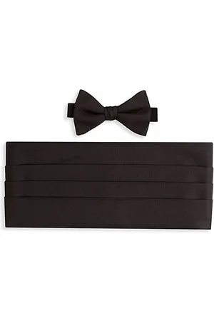 David Donahue Men Bow Ties - Silk Pre-Tied Bow Tie & Cummerbund Set
