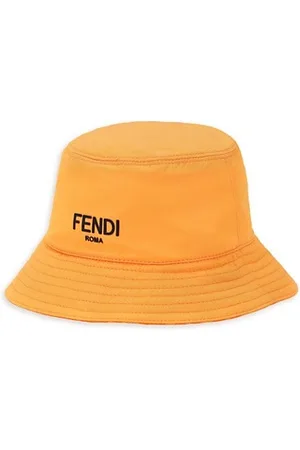 Fendi Boys Hats - Embroidered Logo Canvas Bucket Hat