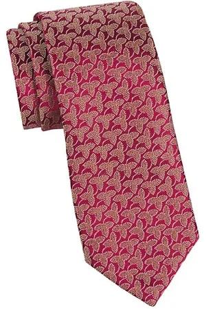 Charvet Men Neckties - Geometric Fleur Woven Silk Tie