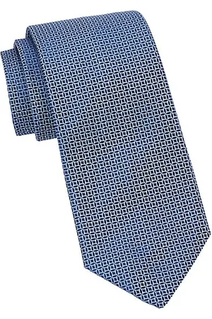 Charvet Geometric Woven Silk Tie