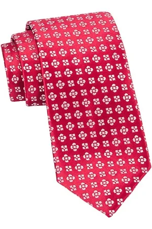Charvet Men Neckties - Geometric Woven Silk Tie