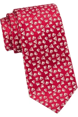 Charvet Men Neckties - Contrast Heart Woven Silk Tie
