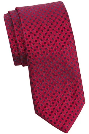 Charvet Round Geometric Woven Silk Tie