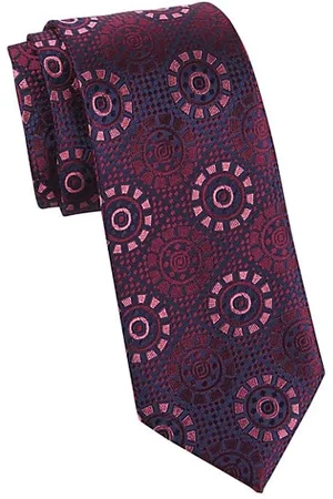 Charvet Men Neckties - Medallion Woven Silk Tie