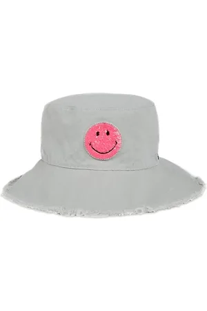 JOCELYN Kid's Palm Springs Smiley Face Patch Bucket Hat