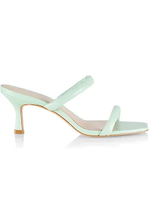 Saks Fifth Avenue Sandals - Two-Strap Heeled Leather Sandals