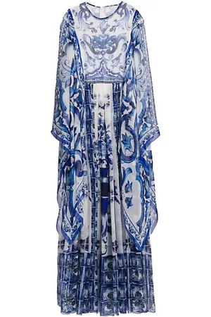 Dolce & Gabbana Women Casual Dresses - Blu Mediterraneo Painterly Kimono-Sleeve Maxi Dress