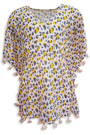 Snapper Rock Girls Jalabiyas - Little Girl's & Girl's Leopard Love Batwing Caftan