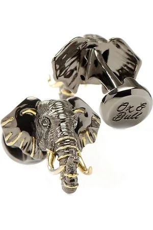 Cufflinks, Inc. Sterling SIlver & 14K Gold Elephant Cufflinks