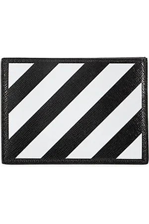 OFF-WHITE Men Wallets - Binder Diagonal Print Leather Card Case