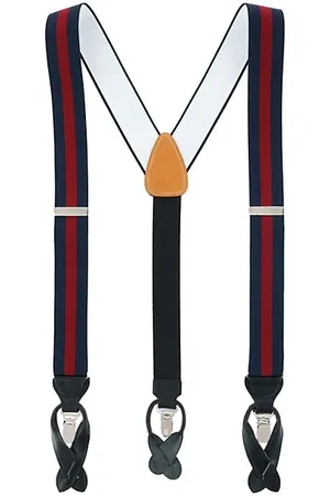 Trafalgar Men Bow Ties - Oliver Convertible Striped Suspenders