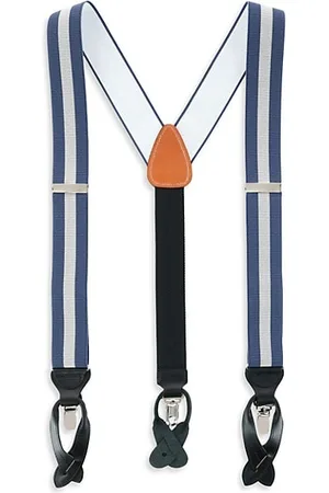 Trafalgar Men Bow Ties - Oliver Convertible Striped Suspenders
