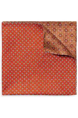 Eton Men Pocket Squares - Floral Print Double Sided Pocket Square