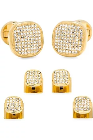 Cufflinks, Inc. Men Cufflinks - Pavé Crystal and Stainless Steel Cufflinks