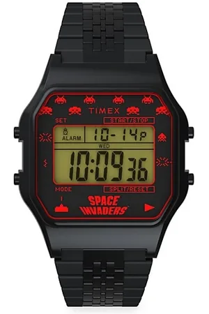 Timex Watches - X Space Invaders Unisex T80 Black Stainless Steel 34MM Watch