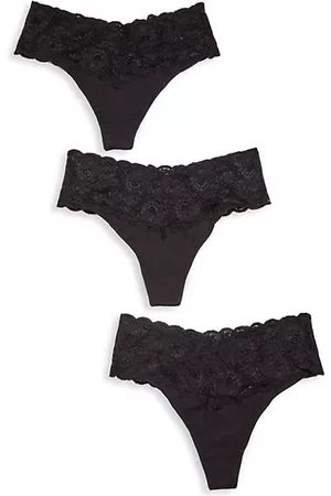 Cosabella Women Thongs - Never Say Never Plus Size 3-Pack Lace Thong Set