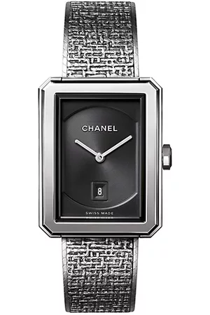CHANEL BOY-FRIEND Tweed Medium Stainless Steel Bracelet Watch