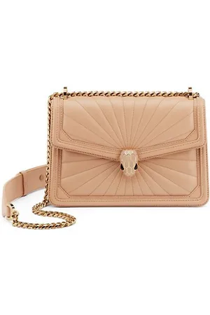 Shop BVLGARI Serpenti Diamond Blast Raffia Top Handle Bag