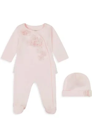 Miniclasix Baby Hats - Baby Girl's Footed Coverall & Hat Set
