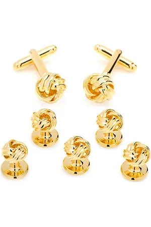 Cufflinks, Inc. Men Neckties - 5-Piece Gold Knot Cufflink & Stud Set