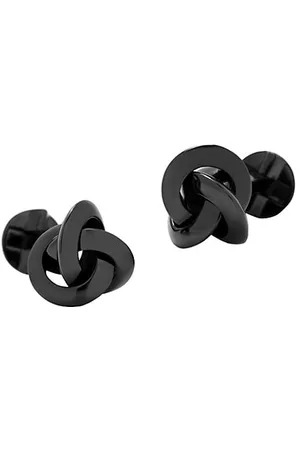Cufflinks, Inc. Men Neckties - Sterling Silver Black Knot Cufflinks