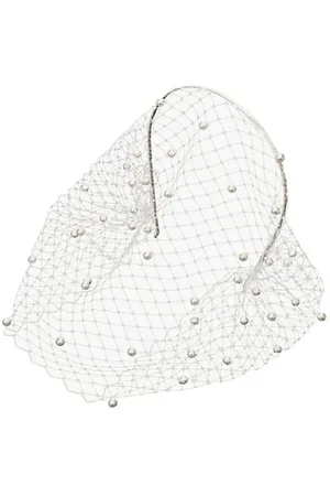 Jennifer Behr Voilette Faux Pearl Veil Headband