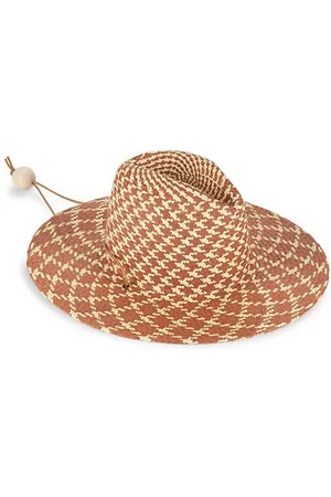 Loeffler Randall Hats - Wylie Checkered Straw Hat