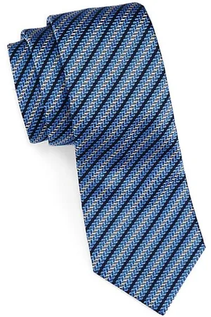 Armani Chevron Stripe Silk Jacquard Tie