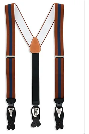 Trafalgar Men Bow Ties - Oliver Striped Suspenders