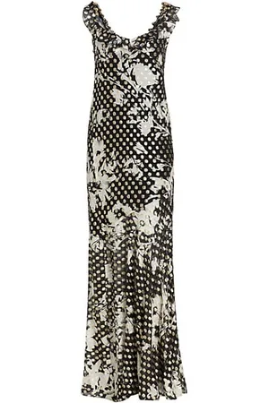 PRABAL GURUNG Women Printed Dresses - Floral & Metallic Chiffon Maxi Dress