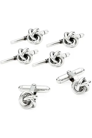 David Donahue 3-Pair Sterling Silver Knot Cufflink