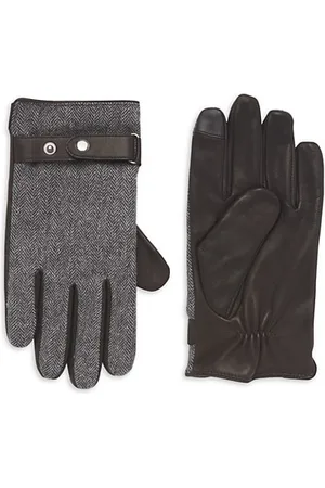 Saks Fifth Avenue Men Gloves - COLLECTION Herringbone & Leather Gloves