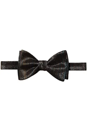 Eton Metallic Stripe Self-Tied Bow Tie