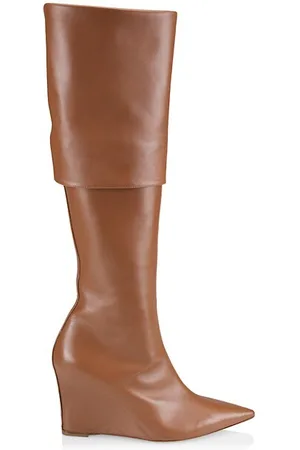 BETTINA VERMILLON 60mm knee-length leather boots - Purple