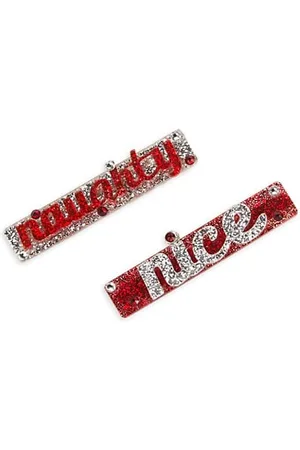 Bari Lynn Girls Hats - Naughty & Nice Resin Clip, Set of 2