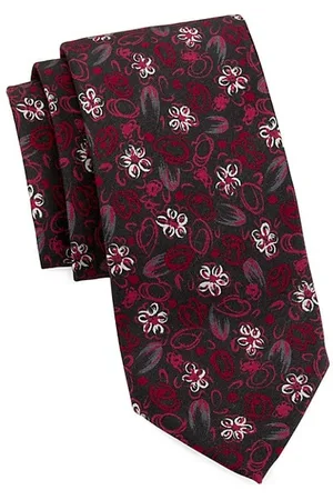 ISAIA Men Neckties - Floral Silk Tie