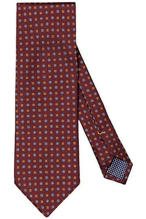 Eton Geometric Floral Silk Tie