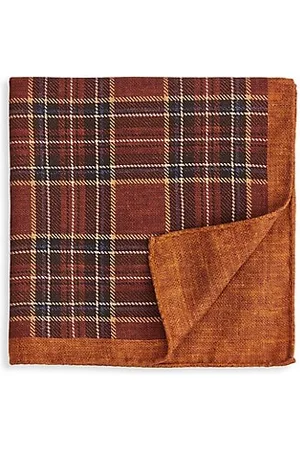 Saks Fifth Avenue Men Pocket Squares - Plaid Double-Sided Pocket Square