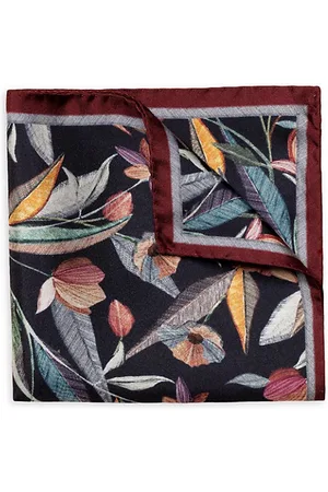 Eton Men Pocket Squares - Floral Print Silk Pocket Square