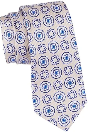 Kiton Men Neckties - Floral Print Silk Tie