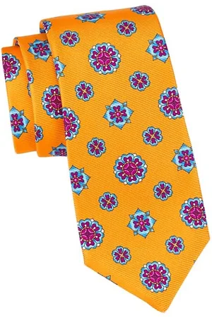 Kiton Floral Print Silk Tie