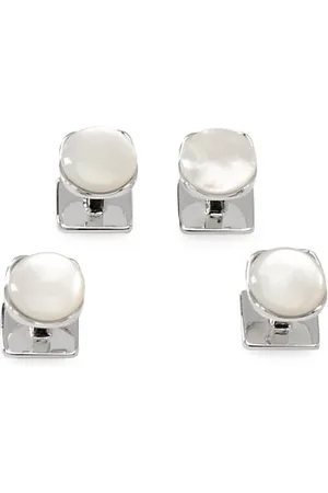 Cufflinks, Inc. Men Neckties - Ox And Bull Trading Co. Sterling Silver & Mother-Of-Pearl Studs